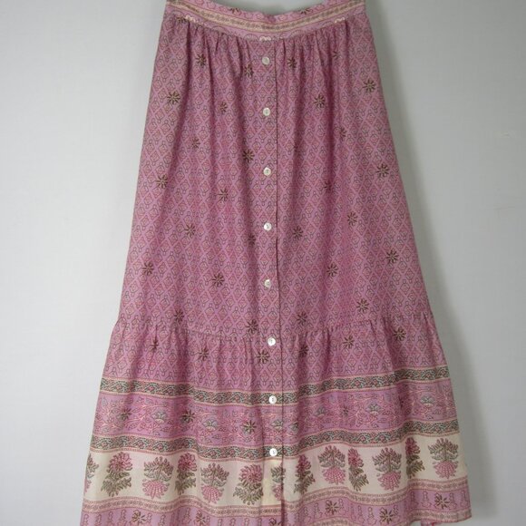 Xirena Taryn Women S Floral Tired Midi Button Down Skirt Cotton Silk Midi Lined - Picture 9 of 9